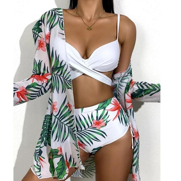 women's swimwear summer print large swimsuits 3 pcs beach bikini set push up female plus size bather swim wear bathing suit 2021, White;black
women's swimwear summer print large swimsuits 3 pcs beach bikini set push up female plus size bather swim wear bathing suit 2021, White;black