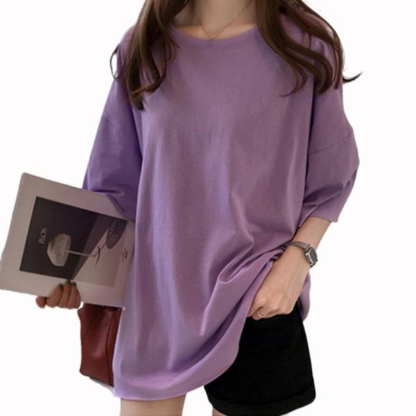 women's t-shirt 2021 summer oversize t shirt women candy color o neck short sleeve elastic basic long loose streetwear t-shirts tee, White
women's t-shirt 2021 summer oversize t shirt women candy color o neck short sleeve elastic basic long loose streetwear t-shirts tee, White