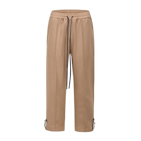 men's pants high street solid drawstring feet suit mens straight oversize elastic waist wide leg casual trousers, Black
men's pants high street solid drawstring feet suit mens straight oversize elastic waist wide leg casual trousers, Black