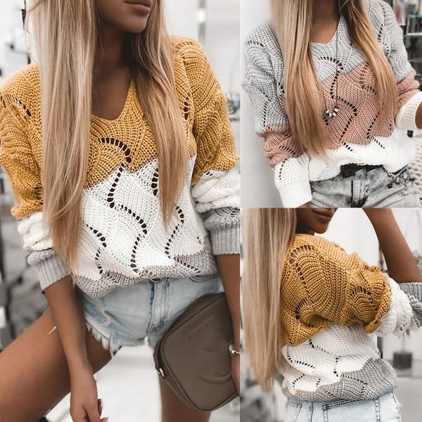 women's sweaters women fashion loose contrast color v-neck hollow knit long-sleeved sweater sudaderas 2021 autumn winter print sexy, White;black
women's sweaters women fashion loose contrast color v-neck hollow knit long-sleeved sweater sudaderas 2021 autumn winter print sexy, White;black