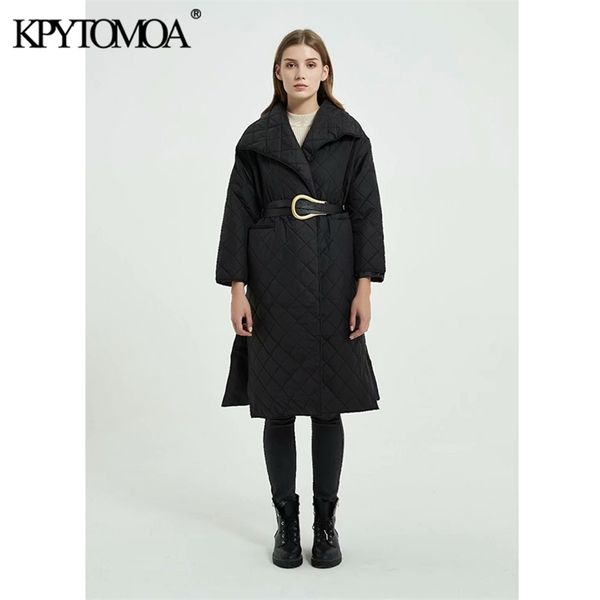women fashion thick warm with belt loose padded coat vintage long sleeve pockets female outerwear chic overcoat 210420, Black
women fashion thick warm with belt loose padded coat vintage long sleeve pockets female outerwear chic overcoat 210420, Black
