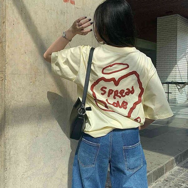 Women's T-Shirt Milk yellow T-shirt women show white women's short sleeve cotton loose summer top student trend 80F6
Women's T-Shirt Milk yellow T-shirt women show white women's short sleeve cotton loose summer top student trend 80F6