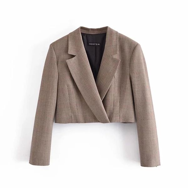 women commute lattice long sleeve jacket fashion ladies short coat chic female outerwear spring 210520, Black;brown
women commute lattice long sleeve jacket fashion ladies short coat chic female outerwear spring 210520, Black;brown