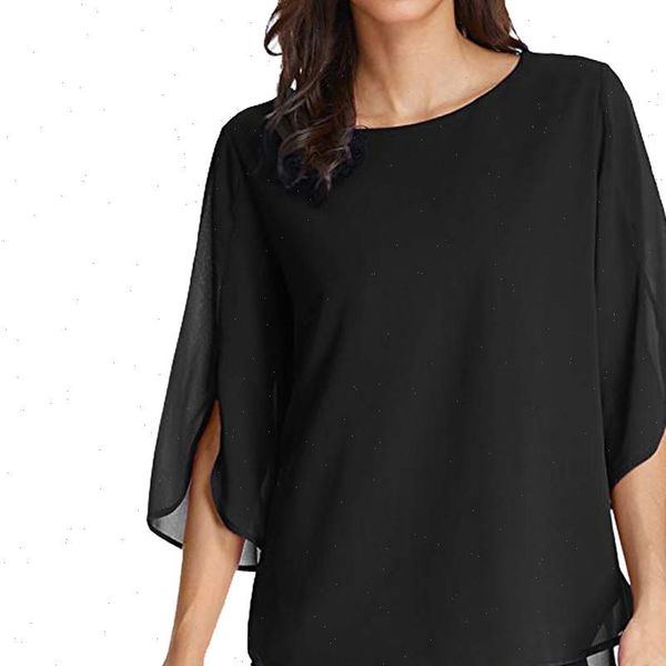and casual solid women shirt office chiffon half ruffles flare sleeve chemise femme, White
and casual solid women shirt office chiffon half ruffles flare sleeve chemise femme, White