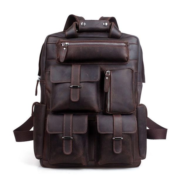 backpack vintage natural first layer cowhide men's fashion pockets genuine leather double shoulder bag large travel satchel
backpack vintage natural first layer cowhide men's fashion pockets genuine leather double shoulder bag large travel satchel