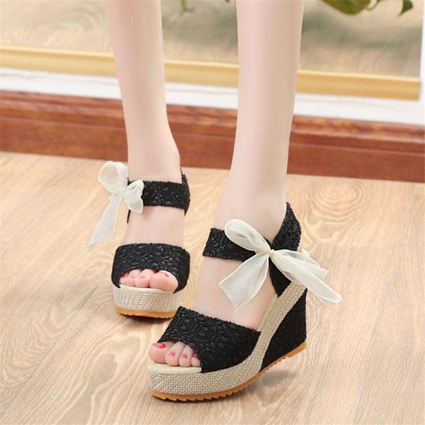 dress shoes women's 2021 summer thick with sweet ribbon bow high heels fish mouth leisure platform wedge sandals, Black
dress shoes women's 2021 summer thick with sweet ribbon bow high heels fish mouth leisure platform wedge sandals, Black