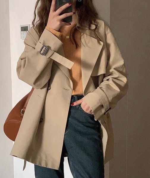 women's trench coats windbreaker coat short a054, Tan;black
women's trench coats windbreaker coat short a054, Tan;black