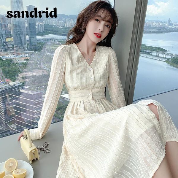 sandrid spring 2021 women beige french elegant dress style v-neck long-sleeved women's chiffon dresses fashion office lady casual, Black;gray
sandrid spring 2021 women beige french elegant dress style v-neck long-sleeved women's chiffon dresses fashion office lady casual, Black;gray