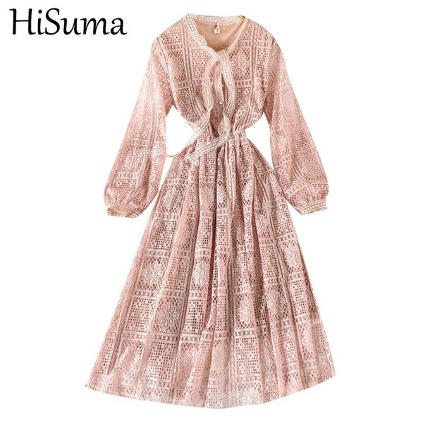 casual dresses hisuma spring autumn women puff sleeve bandage hollow lace flower mesh gauze ruffle bow dress lady elastic slim party midi, Black;gray
casual dresses hisuma spring autumn women puff sleeve bandage hollow lace flower mesh gauze ruffle bow dress lady elastic slim party midi, Black;gray