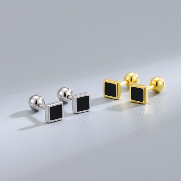 stud fashion stainless steel square cartulage screw earrings black enamel piercing for women jewelry, Golden;silver
stud fashion stainless steel square cartulage screw earrings black enamel piercing for women jewelry, Golden;silver