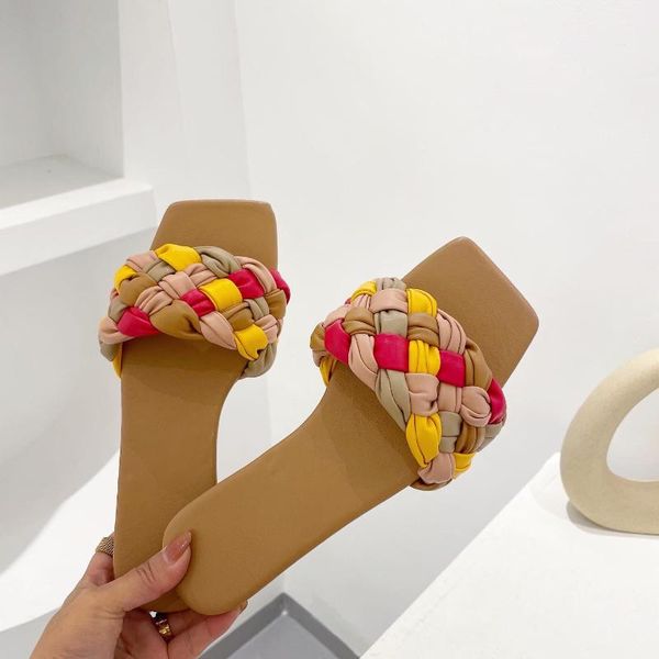 slippers woman home female flip flops flat women mixed colors weave slides sandal ladies mules outdoor beach lady shoes, Black
slippers woman home female flip flops flat women mixed colors weave slides sandal ladies mules outdoor beach lady shoes, Black