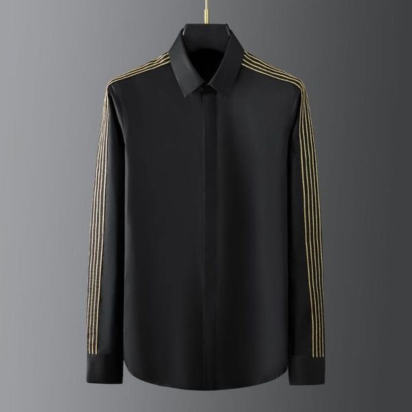 golden chain embroidery shirts men long sleeve casual formal dress shirt royal tuxedo social blouse chemise homme men's, White;black
golden chain embroidery shirts men long sleeve casual formal dress shirt royal tuxedo social blouse chemise homme men's, White;black