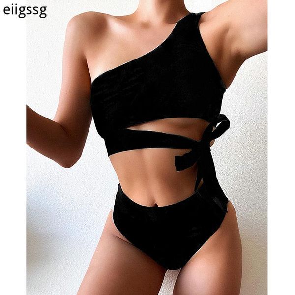 women's swimwear bikini women 2021 high waist swimsuit one shoulder bandeau bathing suit print beach wear solid biquini set female, White;black
women's swimwear bikini women 2021 high waist swimsuit one shoulder bandeau bathing suit print beach wear solid biquini set female, White;black