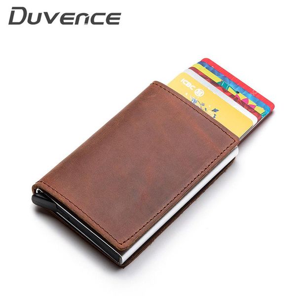 card holders duvence 2021 genuine leather rfid holder men aluminum box slim thin smart case business wallet, Brown;gray
card holders duvence 2021 genuine leather rfid holder men aluminum box slim thin smart case business wallet, Brown;gray