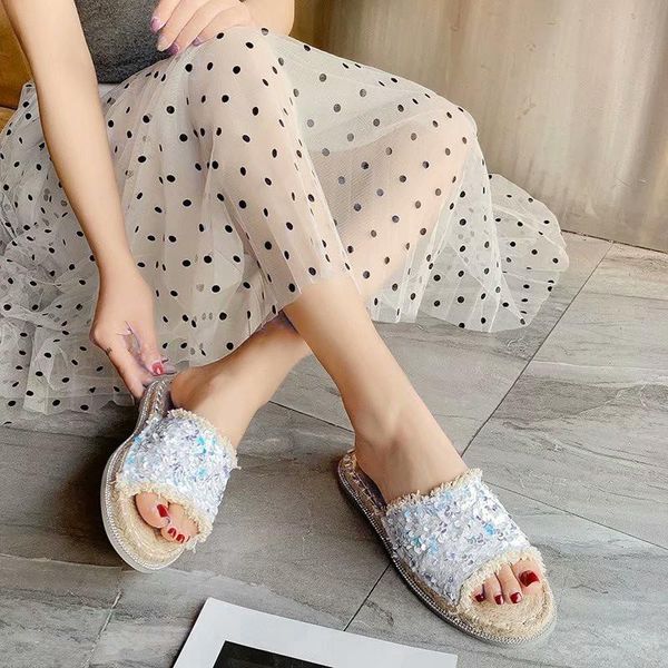 women summer slippers lady bling open toe beach shoes flat non-slip espadrille for, Black
women summer slippers lady bling open toe beach shoes flat non-slip espadrille for, Black
