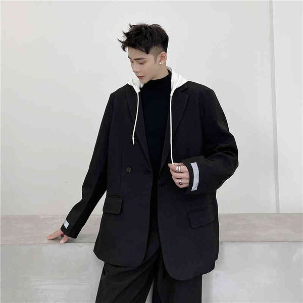 men's suits & blazers men removable hooded reflective strip casual coat outerwear male streetwear hip hop fashion loose suit jacket gi7, White;black
men's suits & blazers men removable hooded reflective strip casual coat outerwear male streetwear hip hop fashion loose suit jacket gi7, White;black