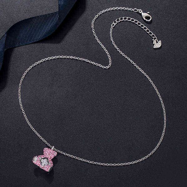 shijia's teddy bear necklace romantic pink smart bear clavicle chain women's bright series, Silver
shijia's teddy bear necklace romantic pink smart bear clavicle chain women's bright series, Silver