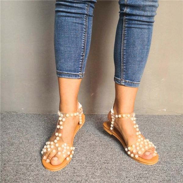 sandals loomm female bohemian sandals flat pearls with open-toed beautiful party dress naked women's shoes plus size 5-15 bx5m, Black
sandals loomm female bohemian sandals flat pearls with open-toed beautiful party dress naked women's shoes plus size 5-15 bx5m, Black