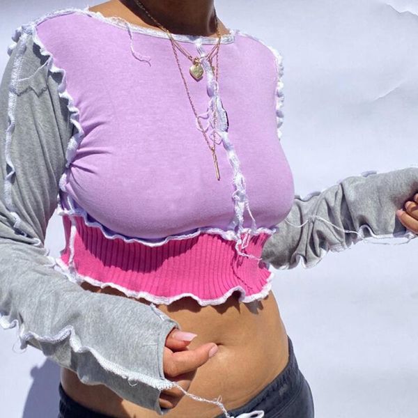 women's t-shirt ladies patchwork slim crop party club casual simple spring winter streetwear 2021 women fashion clothing, White
women's t-shirt ladies patchwork slim crop party club casual simple spring winter streetwear 2021 women fashion clothing, White