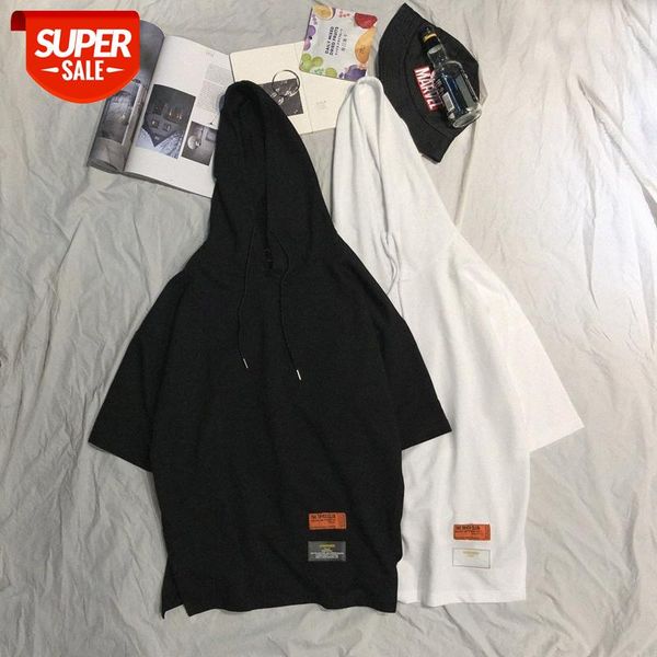 streetwear men summer men's short-sleeved t-shirt trend ins hooded half-sleeved sweater student with hat solid color hoodie #1r02, White;black
streetwear men summer men's short-sleeved t-shirt trend ins hooded half-sleeved sweater student with hat solid color hoodie #1r02, White;black