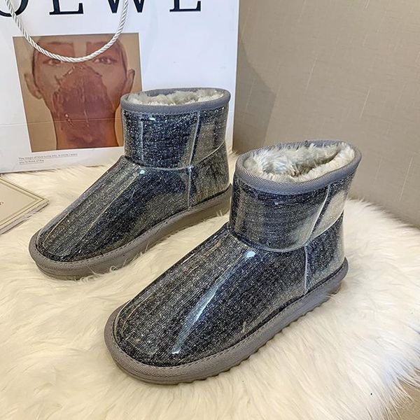 boots winter warm transparent waterproof snow plush platform thick bottom fashion women furry comfortable shoes, Black
boots winter warm transparent waterproof snow plush platform thick bottom fashion women furry comfortable shoes, Black