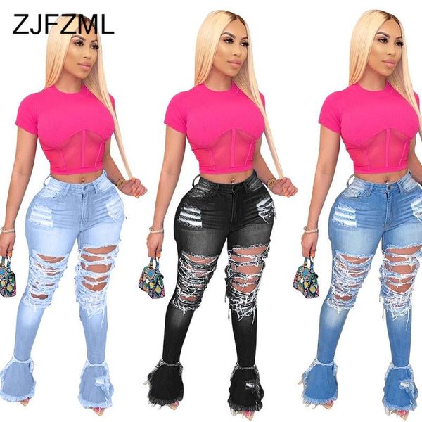 women's jeans high waist elastic ripped for women fashion hollow hole bell bottom denim trouser vintage ladies skinny flare pants, Blue
women's jeans high waist elastic ripped for women fashion hollow hole bell bottom denim trouser vintage ladies skinny flare pants, Blue