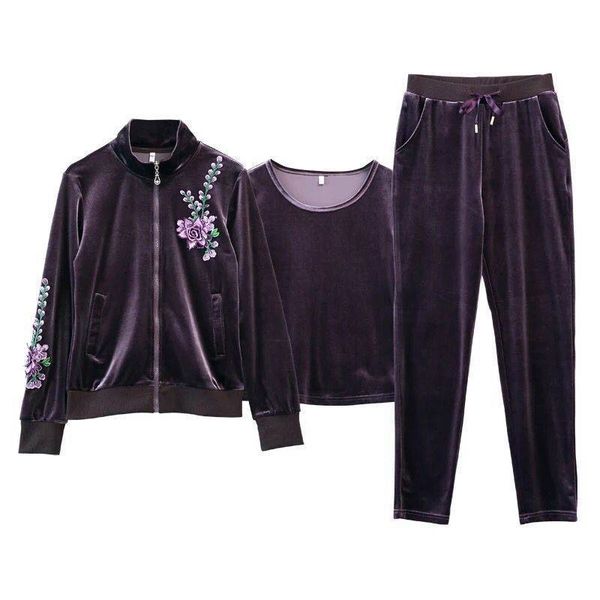women's tracksuits tracksuit women set veet vest long sleeve embroidery jacket pants 3piece/set ensemble fashion walker casual mom, Gray
women's tracksuits tracksuit women set veet vest long sleeve embroidery jacket pants 3piece/set ensemble fashion walker casual mom, Gray