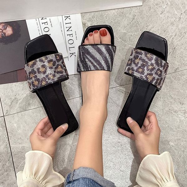 women summer flat slippers elegant ladies square toe slides outside shoes female crystal bling sandals fashion woman shoes 2021 t54u56ikjytk, Black
women summer flat slippers elegant ladies square toe slides outside shoes female crystal bling sandals fashion woman shoes 2021 t54u56ikjytk, Black