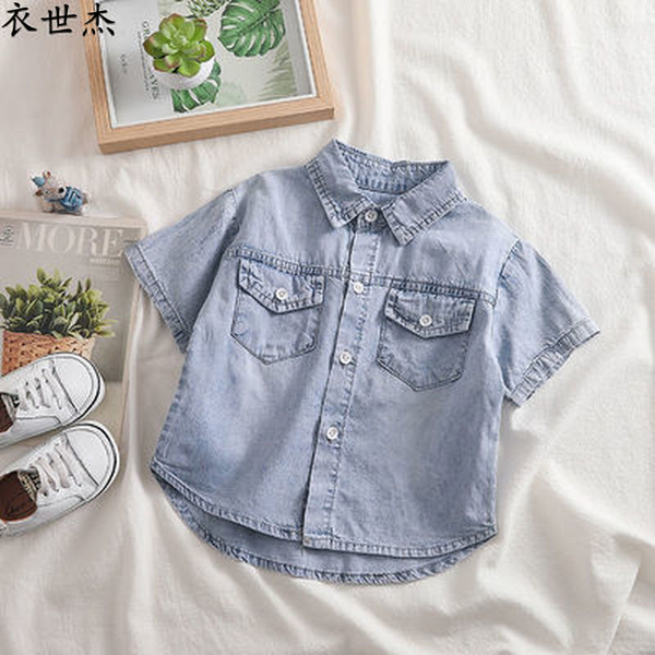 2022 boys short sleeve denim shirt summer thin baby fashion comfortable shirt solid color half sleeve kids, White;black
2022 boys short sleeve denim shirt summer thin baby fashion comfortable shirt solid color half sleeve kids, White;black