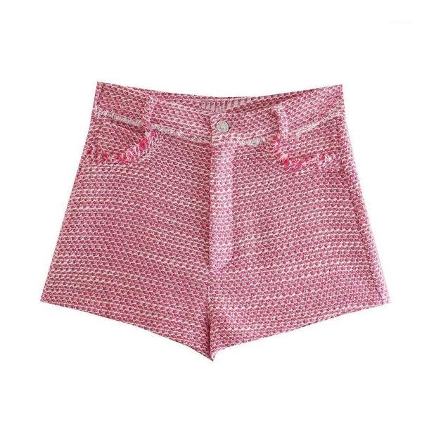women's shorts xeasy 2021 summer women tweed pink plaid vintage casual pants female streetwear slim high waist chic bottoms, White;black
women's shorts xeasy 2021 summer women tweed pink plaid vintage casual pants female streetwear slim high waist chic bottoms, White;black