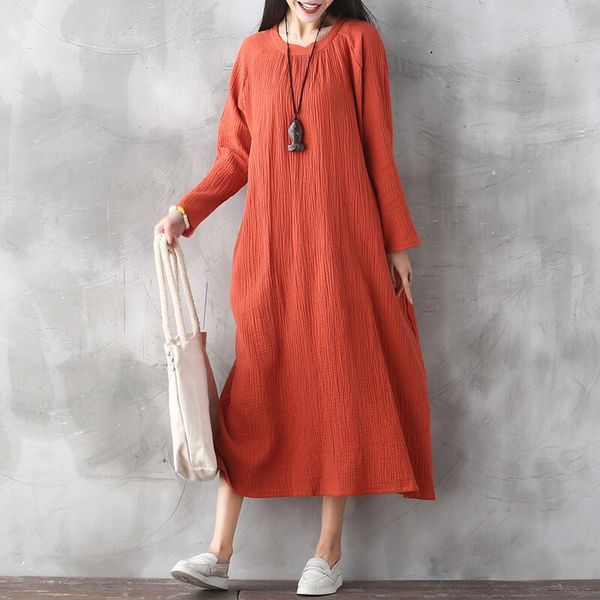 casual dresses retro solid autumn dress 2021 women elegant loose long sleeve muslim cotton linen maxi plus size s-6xl, Black;gray
casual dresses retro solid autumn dress 2021 women elegant loose long sleeve muslim cotton linen maxi plus size s-6xl, Black;gray