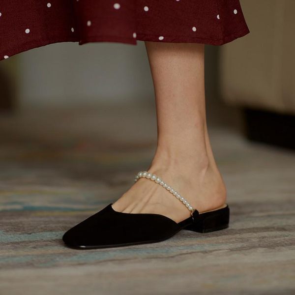 sandals kmeioo elegant female pearl flat shoes square toe mule slip-on slides women basic casual mules genuine leather shoe, Black
sandals kmeioo elegant female pearl flat shoes square toe mule slip-on slides women basic casual mules genuine leather shoe, Black