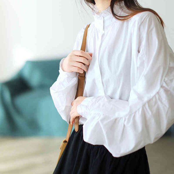 johnature women white shirts and stand long sleeve spring button korean style female blouses casual shirts 210521
johnature women white shirts and stand long sleeve spring button korean style female blouses casual shirts 210521