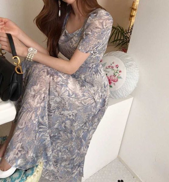 elegant gentle chic korean a line square neck short sleeve pleated flowers chiffon dress women summer vestidos mujer slim waist 210610, Black;gray
elegant gentle chic korean a line square neck short sleeve pleated flowers chiffon dress women summer vestidos mujer slim waist 210610, Black;gray