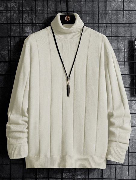 men solid turtleneck sweater m1vm#, White;black 
men solid turtleneck sweater m1vm#, White;black