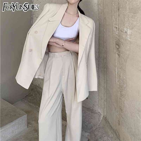 foryunshes 2 piece set za women blazer jacket ensemble casual wide leg straight pant suit ensemble female clothing trousers sets 210727, White
foryunshes 2 piece set za women blazer jacket ensemble casual wide leg straight pant suit ensemble female clothing trousers sets 210727, White