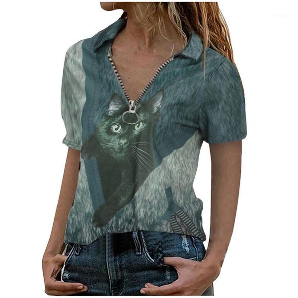 women's blouses & shirts womens casual fashion print short sleeve v-neck pullover zippe t-shirt blusa de frio feminina inverno grossa, White
women's blouses & shirts womens casual fashion print short sleeve v-neck pullover zippe t-shirt blusa de frio feminina inverno grossa, White