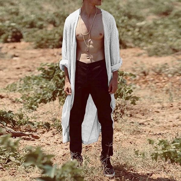men's casual shirts 2021 vintage striped long cardigan spring autumn men's fashion baggy printed men sleeve loose streetwear, White;black
men's casual shirts 2021 vintage striped long cardigan spring autumn men's fashion baggy printed men sleeve loose streetwear, White;black
