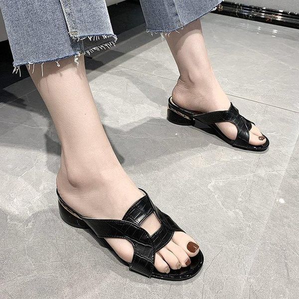 slippers fashion women's sandals 2021 peep toe comfort outdoors mid-heels flip flops female party shoes for woman sapatos de mujer, Black
slippers fashion women's sandals 2021 peep toe comfort outdoors mid-heels flip flops female party shoes for woman sapatos de mujer, Black