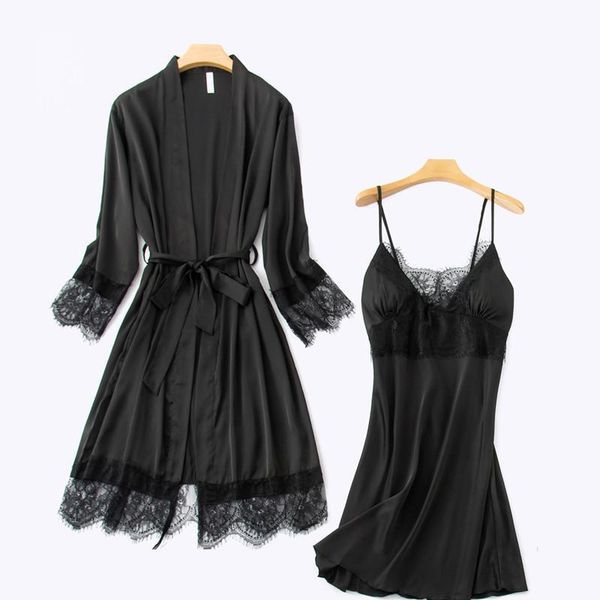 nighty women sleepwear robe set womens 2pcs nightshirts sleep suit v neck pajamas silky homewear wear home nightdress negligee gown, Black;red
nighty women sleepwear robe set womens 2pcs nightshirts sleep suit v neck pajamas silky homewear wear home nightdress negligee gown, Black;red