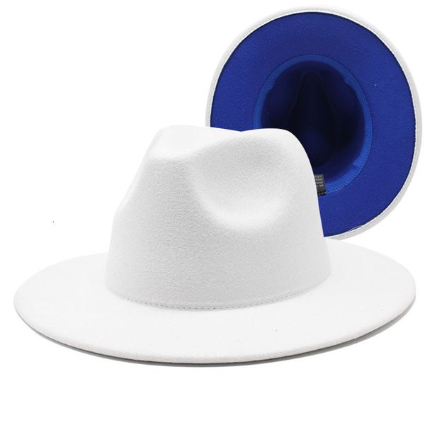 berets outer white inner blue wool felt jazz fedora hats with thin belt buckle men women wide brim panama trilby cap 56-58cm iiyp, Blue;gray
berets outer white inner blue wool felt jazz fedora hats with thin belt buckle men women wide brim panama trilby cap 56-58cm iiyp, Blue;gray