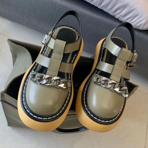 sandals 2021 summer fashion british style women's shoes leather muffin thick soled chain hollow-out one-word button roman sandal women, Black
sandals 2021 summer fashion british style women's shoes leather muffin thick soled chain hollow-out one-word button roman sandal women, Black