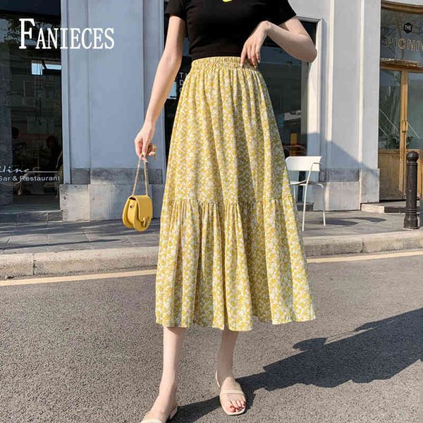 summer skirts womens floral print chiffon a-line elastic high waist casual midi women clothes jupe 210520, Black
summer skirts womens floral print chiffon a-line elastic high waist casual midi women clothes jupe 210520, Black