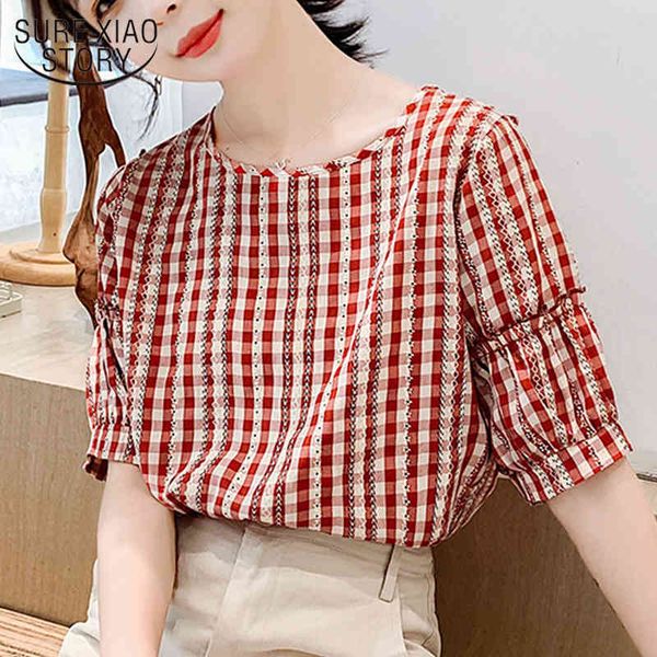 o-neck shirt preppy style womens and blouses sweet short-sleeved women small plaid chiffon woman 8847 50 210508, White
o-neck shirt preppy style womens and blouses sweet short-sleeved women small plaid chiffon woman 8847 50 210508, White