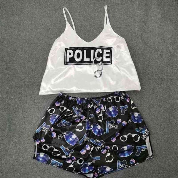 police print pajama sets pattern women sleepwear pyjamas summer night wear strap sleeveless home suit, Black;red
police print pajama sets pattern women sleepwear pyjamas summer night wear strap sleeveless home suit, Black;red