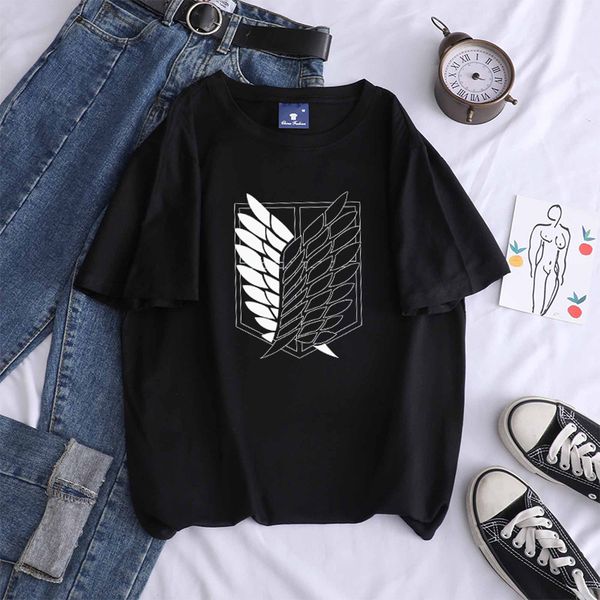 women summer short sleeve loose t shirts kawaii cartoon attack on titan logo print tshirts pattern casual graphics o neck, White
women summer short sleeve loose t shirts kawaii cartoon attack on titan logo print tshirts pattern casual graphics o neck, White