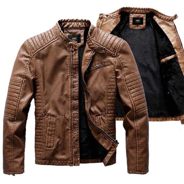 brand men motorcycle leather jacket arrive men's velvet warm leather jackets jaqueta de couro masculina man pu leather coats 211101, Black 
brand men motorcycle leather jacket arrive men's velvet warm leather jackets jaqueta de couro masculina man pu leather coats 211101, Black