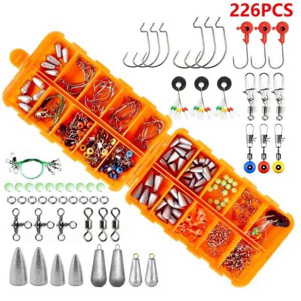 226pcs/box fishing box accessories sea carp set rock lure kit jig hooks swivels snaps with fishings tackle
226pcs/box fishing box accessories sea carp set rock lure kit jig hooks swivels snaps with fishings tackle