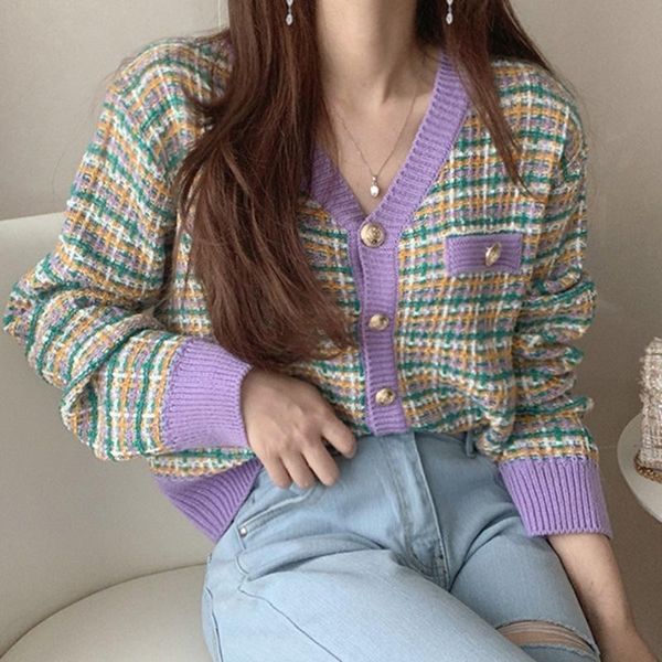 women's knits & tees stripe patchwork loose sweater korean retro v neck long sleeve spring coat 2021 autumn vintage kawaii knitted card, White
women's knits & tees stripe patchwork loose sweater korean retro v neck long sleeve spring coat 2021 autumn vintage kawaii knitted card, White