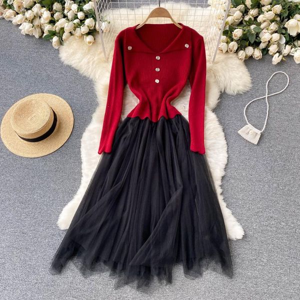 casual dresses pinkou women elegant sweet mesh dress knit patchwork long sleeve a line autumn winter chic midi vestido qa459, Black;gray
casual dresses pinkou women elegant sweet mesh dress knit patchwork long sleeve a line autumn winter chic midi vestido qa459, Black;gray